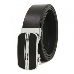 Curea barbati din piele naturala neagra JERMYN'S Beckham cu catarama automata