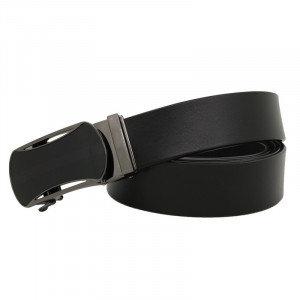 Curea barbati din piele naturala neagra JERMYN'S Duke cu catarama automata - Img 2