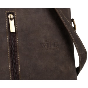 Geanta crossbody barbati ALWAYS WILD Clifford din piele naturala maro - Img 4