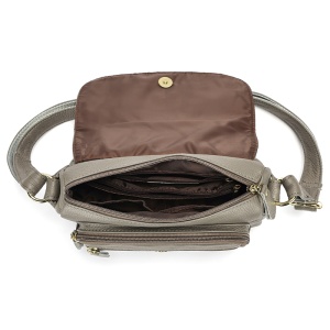Geanta dama JERMYN'S Sophia, piele naturala, gri, casual - Img 9