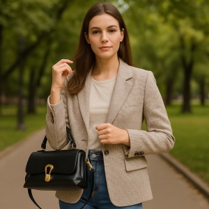 Geanta dama, piele naturala, JERMYN'S Evora, neagra - Img 2