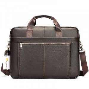 Geanta laptop din piele naturala maro inchis JERMYN'S Houston - Img 4