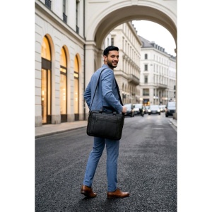 Geanta laptop, JERMYN'S Auckland, piele naturala neagra - Img 2