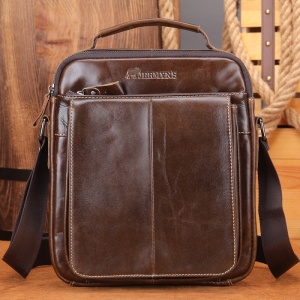 Geanta messenger barbati din piele naturala maro JERMYN'S Wilson - Img 5
