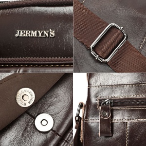 Geanta messenger barbati din piele naturala maro JERMYN'S Wilson - Img 11