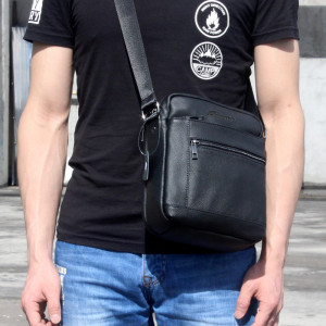 Geanta messenger barbati din piele naturala neagra JERMYN'S Hampton - Img 8