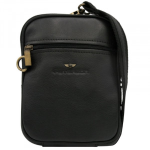 Geanta messenger barbati PETERSON Noah din piele naturala neagra - Img 6