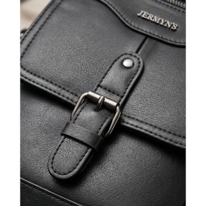 Geanta messenger barbati, piele naturala, JERMYN'S Bristol, neagra - Img 9