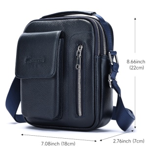 Geanta messenger barbati, piele naturala, JERMYN'S Lincoln, bleumarin - Img 7