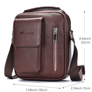 Geanta messenger barbati, piele naturala, JERMYN'S Lincoln, maro - Img 7