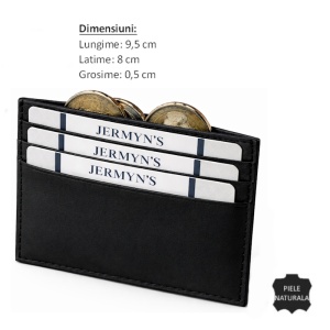 Portcard barbati piele naturala, JERMYN'S Oliver, negru - Img 3