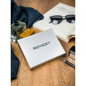 Portofel casual barbati ROVICKY Tommy slim RFID din piele naturala bleumarin navy si grena cu inchidere prin capsa - Img 14