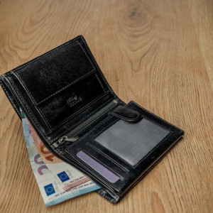 Portofel elegant barbati piele naturala neagra Pierre Andreus RFID - Img 10