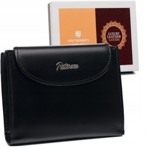 Portofel scurt dama PETERSON Darla RFID piele naturala neagra - Img 10