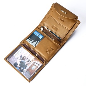 Portofel scurt dama, piele naturala, JERMYN'S Valencia, RFID, maro caramel - Img 7