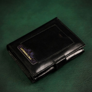 Portofel vertical barbati PETERSON Chester RFID din piele naturala neagra cu inchidere prin capsa - Img 4