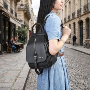 Rucsac dama din piele naturala neagra JERMYN'S Electra - Img 3