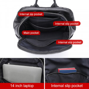 Rucsac din piele naturala neagra JERMYN'S Cooper - Img 10