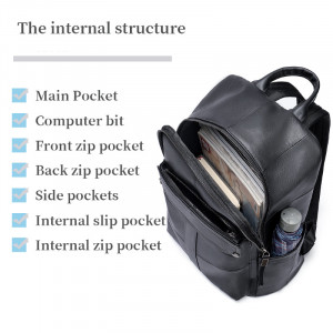 Rucsac din piele naturala neagra JERMYN'S Luton - Img 8