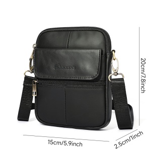 Borseta barbati din piele naturala JERMYN'S York, neagra, slim - Img 6
