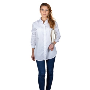 Camasa alba dama oversize din poplin Luxury Classic Fit EASY IRON - Img 4