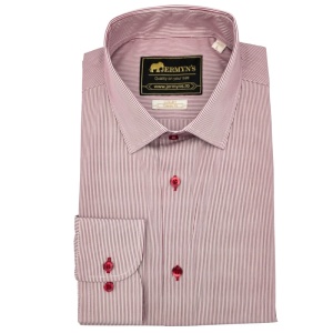 Camasa barbati alba regular Luxury Classic Fit EASY IRON in dungulite fine grena - Img 4