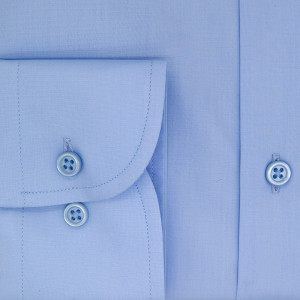 Camasa bleu slim office barbati din poplin EASY IRON - Luxury Slim Fit - Img 3