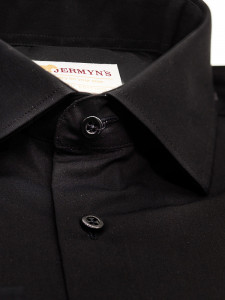 Camasa regular neagra barbati Luxury Classic Fit Poplin EASY IRON - Img 2