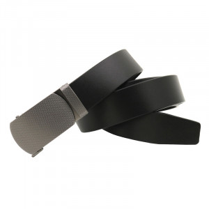 Curea barbati din piele naturala neagra JERMYN'S Leeds cu catarama automata - Img 2