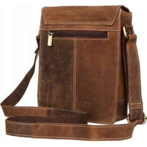 Geanta crossbody barbati ALWAYS WILD Carson din piele naturala maro coniac - Img 3