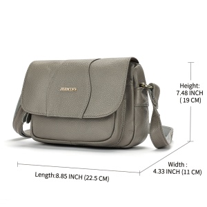 Geanta dama JERMYN'S Sophia, piele naturala, gri, casual - Img 10