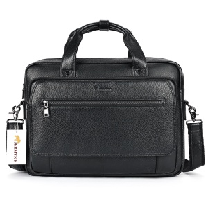 Geanta laptop 17", JERMYN'S Nelson, piele naturala neagra