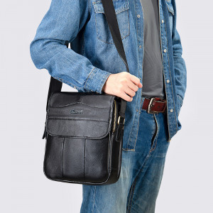 Geanta messenger barbati din piele naturala neagra Jacob - Img 7
