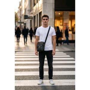 Geanta messenger barbati din piele naturala neagra JERMYN'S Cambridge - Img 3