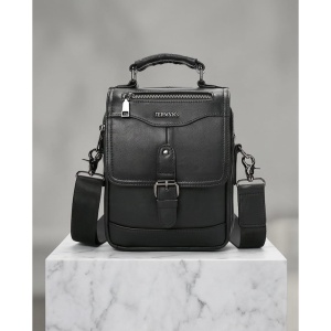 Geanta messenger barbati, piele naturala, JERMYN'S Bristol, neagra - Img 3