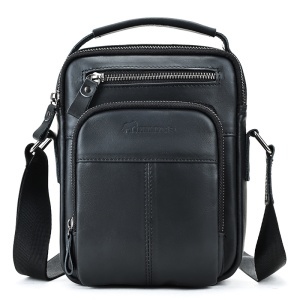 Geanta messenger barbati, piele naturala, JERMYN'S Kansas, neagra - Img 5