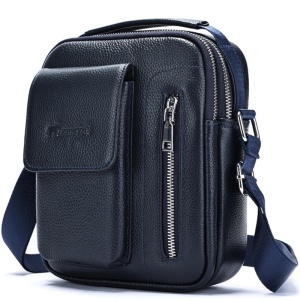 Geanta messenger barbati, piele naturala, JERMYN'S Lincoln, bleumarin - Img 3