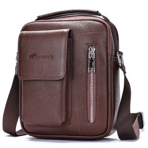 Geanta messenger barbati, piele naturala, JERMYN'S Lincoln, maro - Img 3