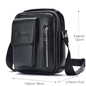 Geanta messenger barbati, piele naturala, JERMYN'S Lincoln, neagra - Img 7
