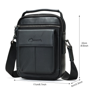 Geanta messenger barbati, piele naturala, JERMYN'S Texas, neagra - Img 7