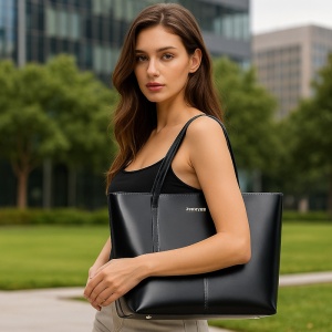 Geanta shopper dama din piele naturala neagra JERMYN'S Sheryl - Img 2