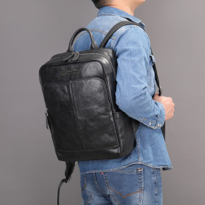Rucsac din piele naturala neagra JERMYN'S Newport - Img 3