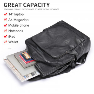 Rucsac din piele naturala neagra JERMYN'S Newport - Img 16