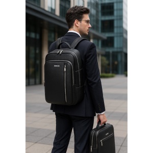 Rucsac laptop barbati, piele naturala, JERMYN'S Colorado, negru - Img 7