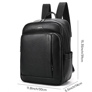 Rucsac piele naturala barbati, JERMYN'S Oakland, negru - Img 6