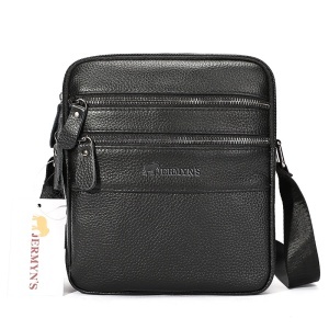 Borseta barbati din piele naturala JERMYN'S Brisbane, neagra
