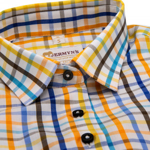 Camasa alba casual dama in carouri fresh Luxury Slim Fit EASY IRON - Img 3