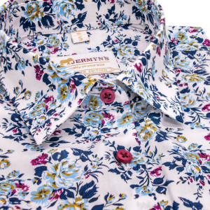 Camasa alba dama Luxury Slim Fit EASY IRON cu imprimeu floral - Img 5