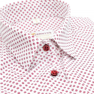 Camasa alba dama Luxury Slim Fit EASY IRON cu structuri grena - Img 7