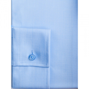 Camasa bleu dama oversize din poplin Luxury Classic Fit EASY IRON - Img 3